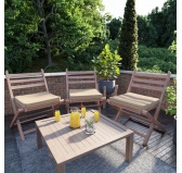 Poduszka na ławkę ogrodową, huśtawkę, poduszka ogrodowa, 50x50x5cm, Beż