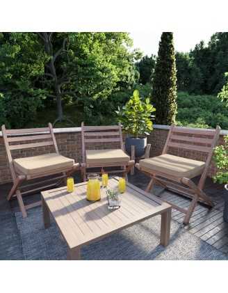 Poduszka na ławkę ogrodową, huśtawkę, poduszka ogrodowa, 50x50x5cm, Beż