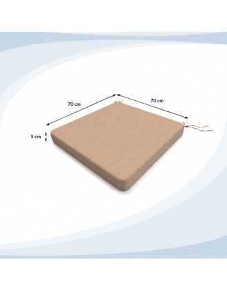 Poduszka na ławkę ogrodową, huśtawkę, poduszka ogrodowa, 70x70x5cm, Beż