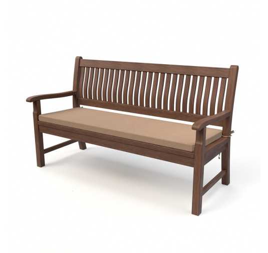 Poduszka na ławkę ogrodową, huśtawkę, poduszka ogrodowa, 120x40x5cm, Beż