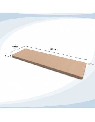 Poduszka na ławkę ogrodową, huśtawkę, poduszka ogrodowa, 120x40x5cm, Beż