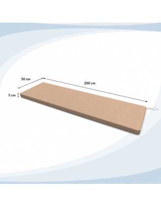 Poduszka na ławkę ogrodową, huśtawkę, poduszka ogrodowa, 200x50x5cm, Beż