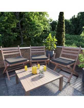 Poduszka na ławkę ogrodową, huśtawkę, poduszka ogrodowa, 40x40x5cm, Antracyt