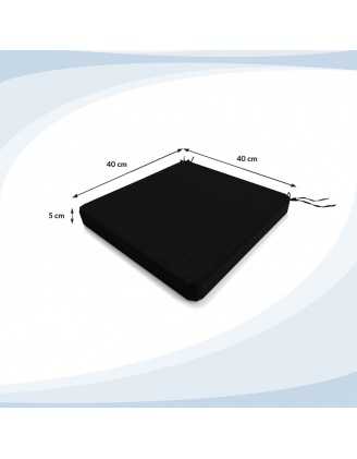 Poduszka na ławkę ogrodową, huśtawkę, poduszka ogrodowa, 40x40x5cm, Czarny