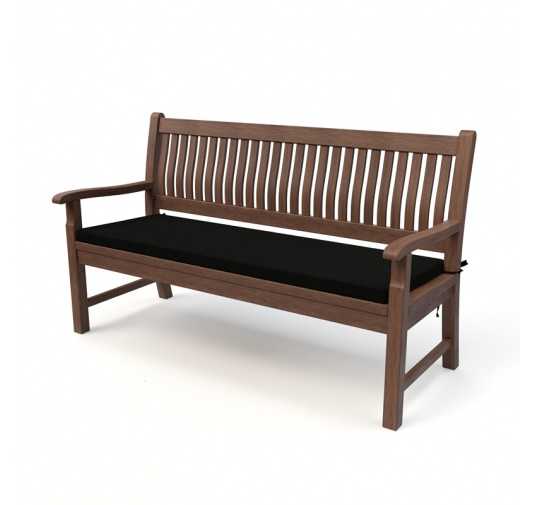 Poduszka na ławkę ogrodową, huśtawkę, poduszka ogrodowa, 110x40x5cm, Czarny