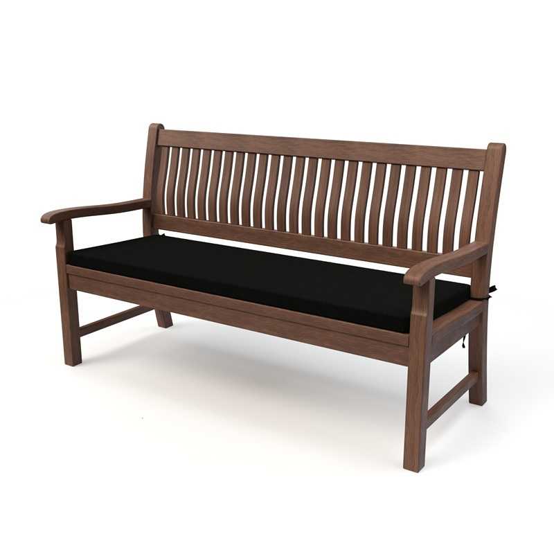 Poduszka na ławkę ogrodową, huśtawkę, poduszka ogrodowa, 110x50x5cm, Czarny Poduszka na ławkę ogrodową, huśtawkę, poduszka ogrodowa, 110x50x5cm, Czarny