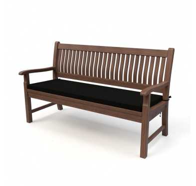 Poduszka na ławkę ogrodową, huśtawkę, poduszka ogrodowa, 150x50x5cm, Czarny