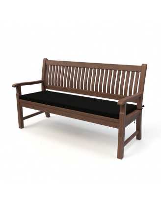 Poduszka na ławkę ogrodową, huśtawkę, poduszka ogrodowa, 160x40x5cm, Czarny