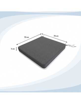 Poduszka na ławkę ogrodową, huśtawkę, poduszka ogrodowa, 70x70x5cm, Szary
