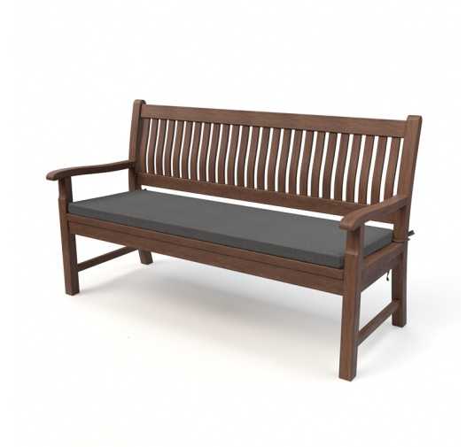 Poduszka na ławkę ogrodową, huśtawkę, poduszka ogrodowa, 150x50x5cm, Szary