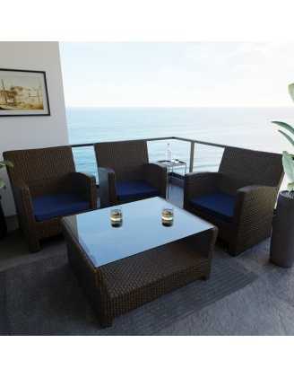 Poduszka na ławkę ogrodową, huśtawkę, poduszka ogrodowa, 40x40x5cm, Granatowy