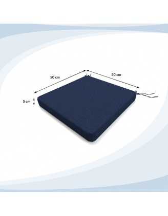 Poduszka na ławkę ogrodową, huśtawkę, poduszka ogrodowa, 50x50x5cm, Granatowy