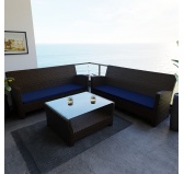 Poduszka na ławkę ogrodową, huśtawkę, poduszka ogrodowa, 110x40x5cm, Granatowy