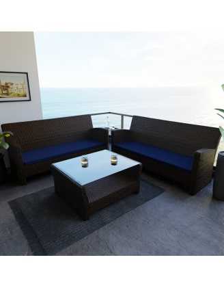 Poduszka na ławkę ogrodową, huśtawkę, poduszka ogrodowa, 110x40x5cm, Granatowy