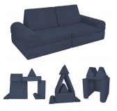 Modułowa sofa dla dzieci z miękkiego sztruksu, zestaw 6 elementów, kolor nocne niebo Modułowa sofa dla dzieci z miękkiego sztruksu, zestaw 6 elementów, kolor nocne niebo