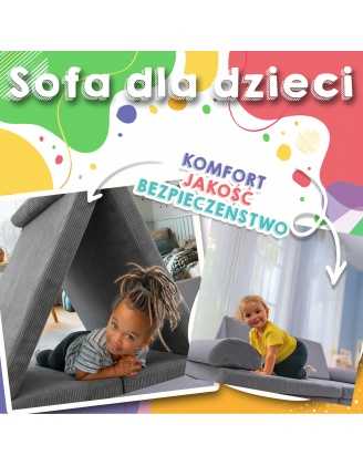 Materac 160×80×15 cm do modułowej sofy dziecięcej z miękkiego sztruksu, kolor czekoladowy brąz