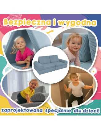 Materac 160×80×15 cm do modułowej sofy dziecięcej z miękkiego sztruksu, kolor nocne niebo