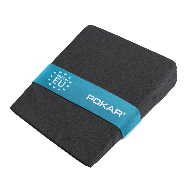 Poduszka klinowa do spania i siedzenia | Idealna na refluks | 65x68x16 cm | Antracyt