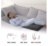 Poduszka klinowa do spania i siedzenia | Idealna na refluks | 65x68x16 cm | Szary