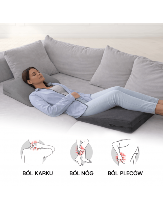 Poduszka klinowa do spania i siedzenia | Idealna na refluks | 65x68x16 cm | Czarny