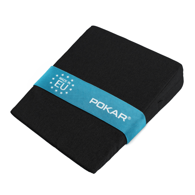 Poduszka klinowa do spania i siedzenia | Idealna na refluks | 80x68x16 cm | Czarny