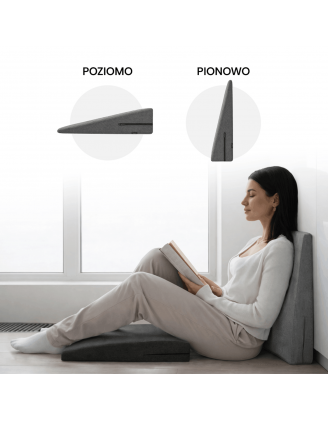 Poduszka klinowa do spania i siedzenia | Idealna na refluks | 80x68x16 cm | Czarny