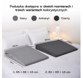Poduszka klinowa do spania i siedzenia | Idealna na refluks | 80x68x16 cm | Czarny