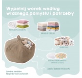 Worek na zabawki | Zamienia się w wygodną pufę | Sztruks | 85x85x50 cm | Ciepły karmel
