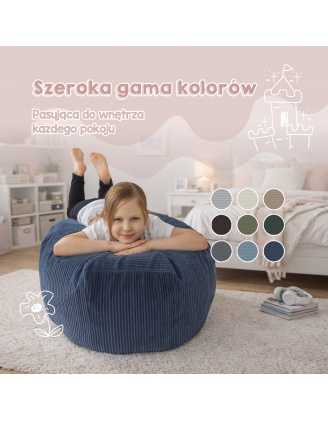 Worek na zabawki | Zamienia się w wygodną pufę | Sztruks | 85x85x50 cm | Szarość króliczka