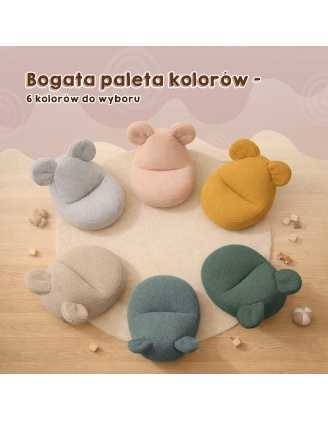 Pufa z uszami dla dzieci | Bouclé | 68x68x50 cm | Kolor żabkowa zieleń