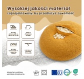 Pufa z uszami dla dzieci | Bouclé | 68x68x50 cm | Kolor słoneczny miś