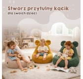 Pufa z uszami dla dzieci | Bouclé | 68x68x50 cm | Kolor błękitny maluszek