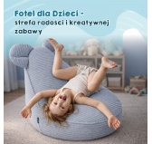Pufa z uszami dla dzieci | Sztruks | 68x68x50 cm | Kolor nocne niebo