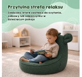 Pufa z uszami dla dzieci | Sztruks | 68x68x50 cm | Kolor nocne niebo