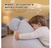 Pufa z uszami dla dzieci | Sztruks | 68x68x50 cm | Kolor piaszczysty zmierzch
