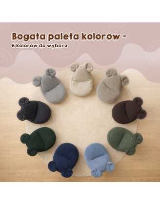 Pufa z uszami dla dzieci | Sztruks | 68x68x50 cm | Kolor piaszczysty zmierzch