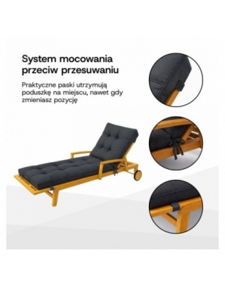 Poduszka pikowana na leżak | Wodoodporna | 200x60x13 cm | Kolor beżowy