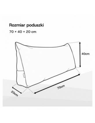 Poduszka oparciowa sztruksowa | Do czytania, na łóżko lub sofę | 70x40x20 cm | Kolor ciemny beż