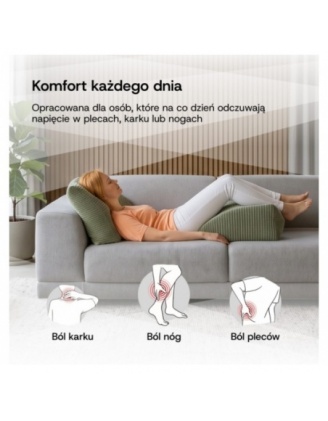 Poduszka oparciowa sztruksowa | Do czytania, na łóżko lub sofę | 150x50x20 cm | Kolor ciemny szary
