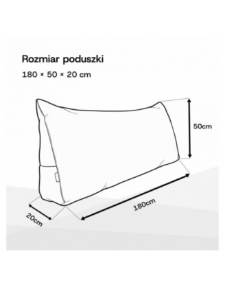 Poduszka oparciowa sztruksowa | Do czytania, na łóżko lub sofę | 180x50x20 cm | Kolor brąz