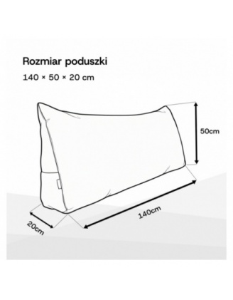 Poduszka oparciowa sztruksowa | Do czytania, na łóżko lub sofę | 140x50x20 cm | Kolor zielony