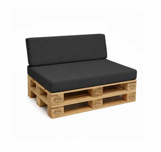 Zestaw 2 poduszek ogrodowych 120x80 + 120x40 Antracyt