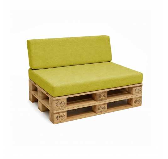 Zestaw 2 poduszek ogrodowych na palety 120x80 + 120x40, Limonka
