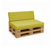 Zestaw 2 poduszek ogrodowych na palety 120x80 + 120x40, Limonka