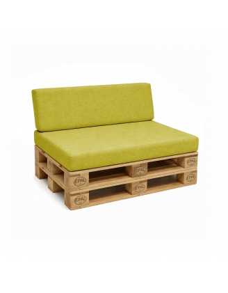 Zestaw 2 poduszek ogrodowych na palety 120x80 + 120x40, Limonka