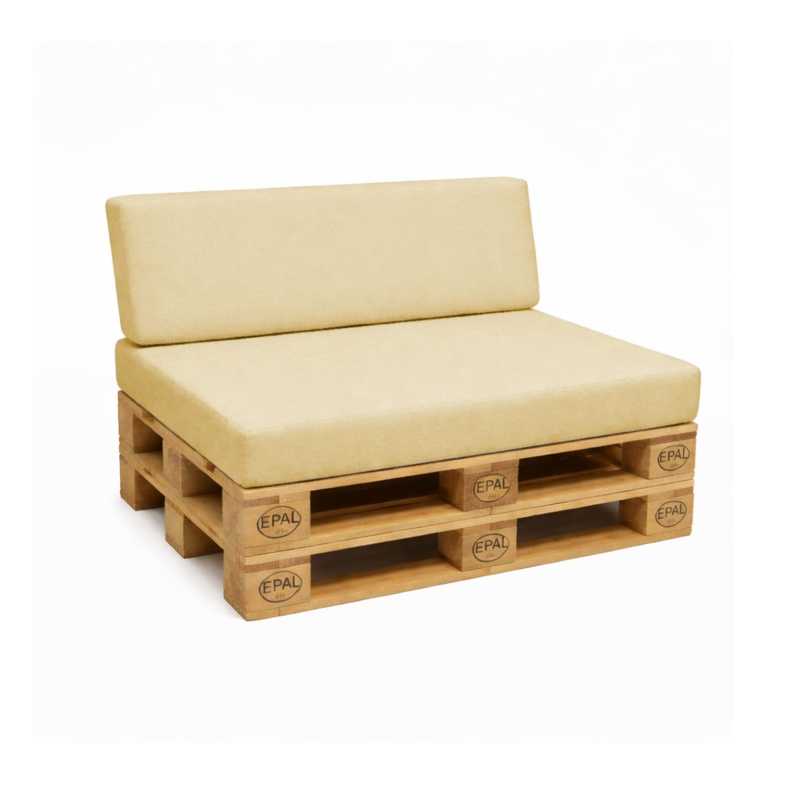 Zestaw 2 poduszek ogrodowych wodoodpornych 120x80 + 120x40 Beż Zestaw 2 poduszek ogrodowych wodoodpornych 120x80 + 120x40 Beż