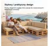 Zestaw 6 poduszek ogrodowych na palety Niebieski Zestaw 6 poduszek ogrodowych na palety Niebieski