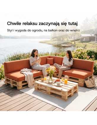 Zestaw 6 poduszek ogrodowych na palety Granatowy