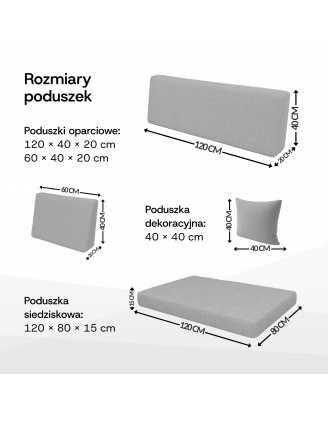 Zestaw 8 poduszek ogrodowych na palety Morski