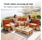 Zestaw 8 poduszek ogrodowych na palety Antracyt